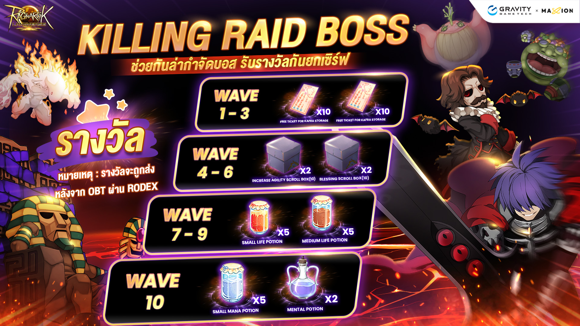 Ragnarok Landverse Thailand กิจกรรม CBT Killing Raid Boss