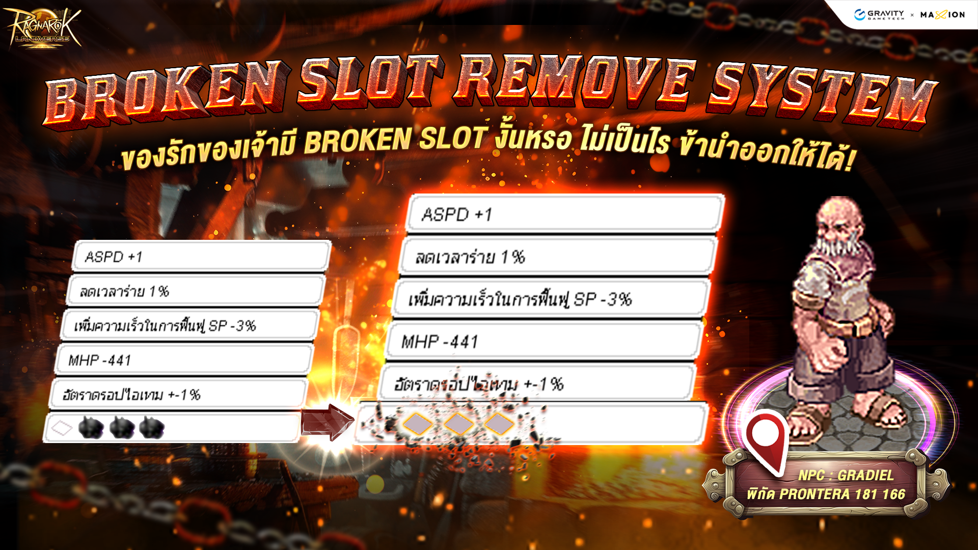Ragnarok Landverse Thailand Broken Slot Remove System