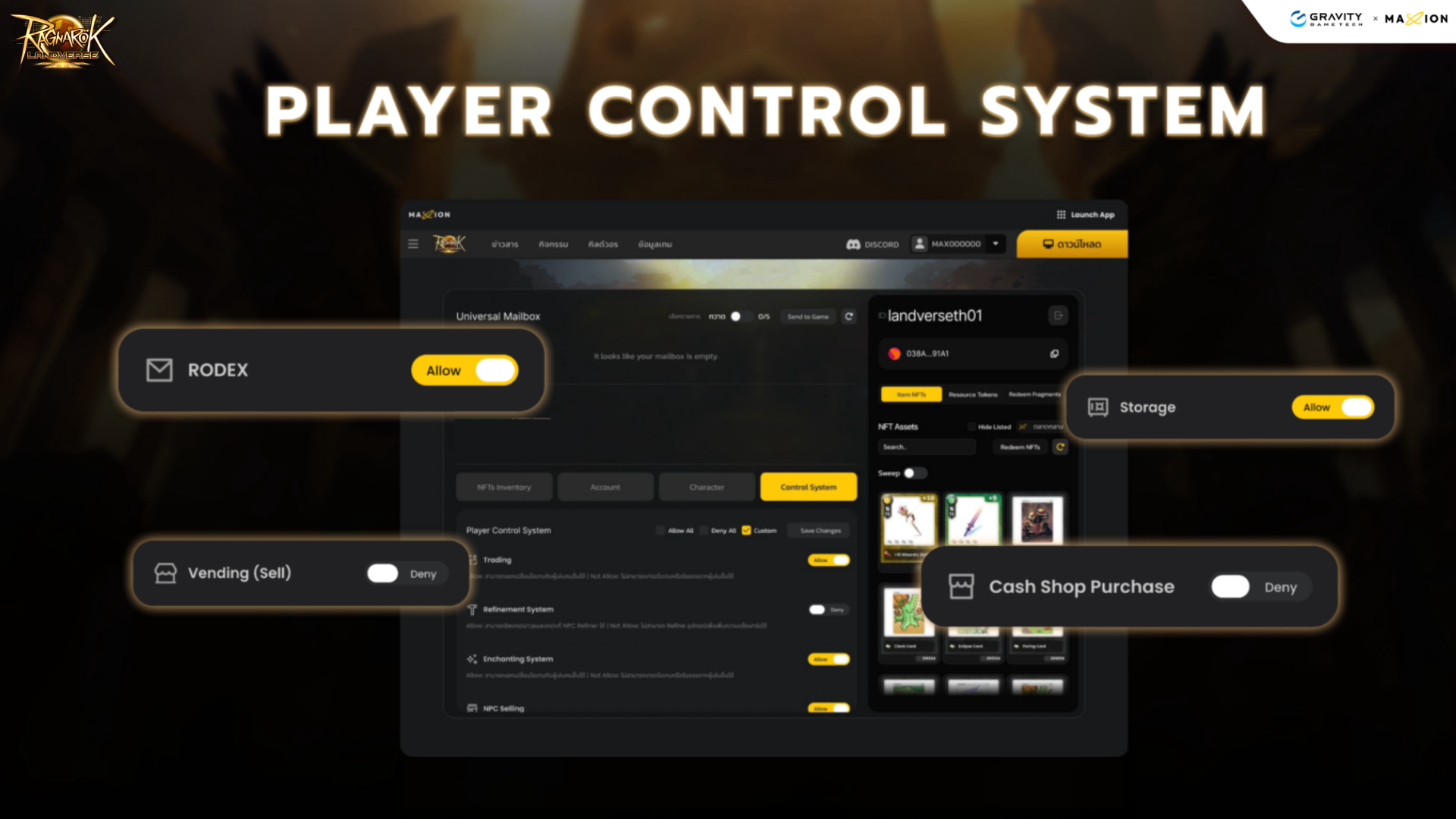 Ragnarok Landverse Thailand : Player Control System & Free Trade