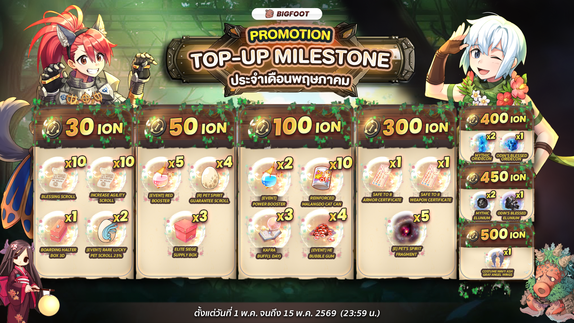 Ragnarok Landverse Thailand Top-Up Milestone💰 เติมเงินสะสม ปลดล็อกรางวัล ประจำเดือนพฤษภาคม✨