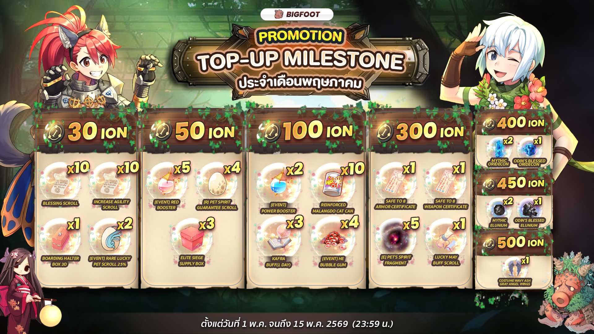 Ragnarok Landverse Thailand Top-Up Milestone💰 เติมเงินสะสม ปลดล็อกรางวัล ประจำเดือนพฤษภาคม✨